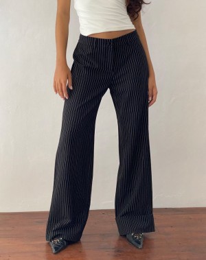 Women's Motel Rocks Abba Low Rise Trousers Black | NAK4895JZ