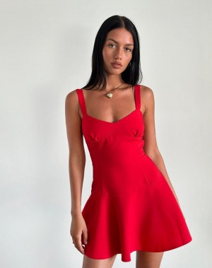 Women's Motel Rocks Audra Mini Dress Red | QMI7185AF