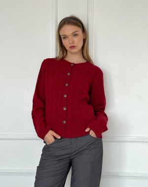 Women's Motel Rocks Bavana Cardigan Dark Red | RRW5582UF