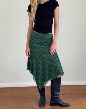 Women's Motel Rocks Cinta Midi Skirts Green | ZPD5450FJ