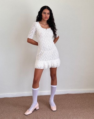 Women's Motel Rocks Fredrika Mini Dress White | UOF2645OT