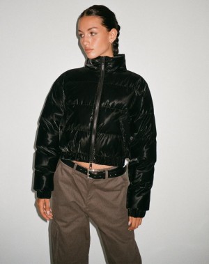 Women's Motel Rocks Guntur Puffa Jackets Black | PWN299NS