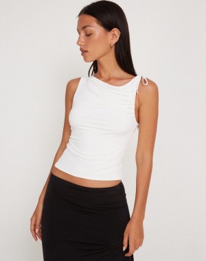 Women's Motel Rocks Hagne Crop Top Vest White | PII8675MN