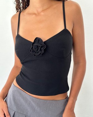 Women's Motel Rocks Indus Cami Tank Top Black | OVC305HP