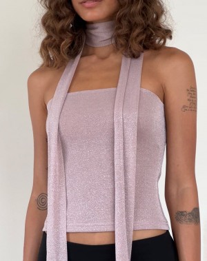 Women's Motel Rocks Jeldia And Scarf Set Bandeau Pink | OEZ5837WU