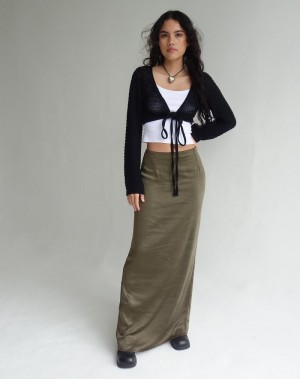 Women's Motel Rocks Layla Maxi Skirts Dark Green | GDZ677XG