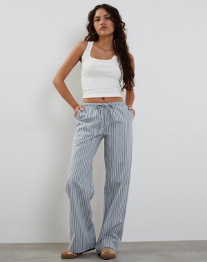 Women's Motel Rocks Lirura Wide Leg Trousers Grey White | PQZ6740OX