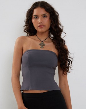 Women's Motel Rocks Maribaya Longline Corset Vest Grey | FOR1426AY