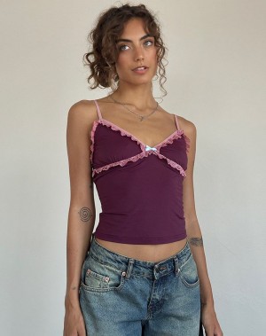 Women's Motel Rocks Marjorie Strappy Vest Purple | WGQ9954NS