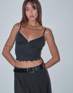 Women's Motel Rocks Mia Ballet Cami Vest Black | NKL1031WG