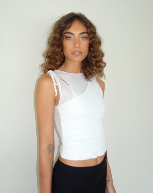 Women's Motel Rocks Moni Top Vest White | WXL4511PG