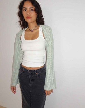 Women's Motel Rocks Nobila Shrug Cropped Tops Green | GEQ8086DF