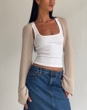 Women's Motel Rocks Nobila Shrug Jumpers Beige | WFZ4786LI