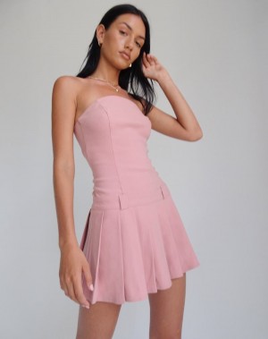 Women's Motel Rocks Payoda Bandeau Mini Dress Pink | WLD7966XE