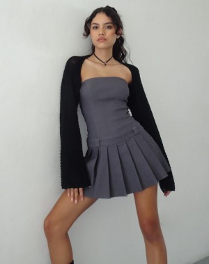 Women's Motel Rocks Payoda Bandeau Mini Dress Dark Grey | WCP212BL