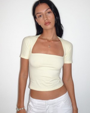 Women's Motel Rocks Requa Cropped Tops Cream White | GNQ457AA