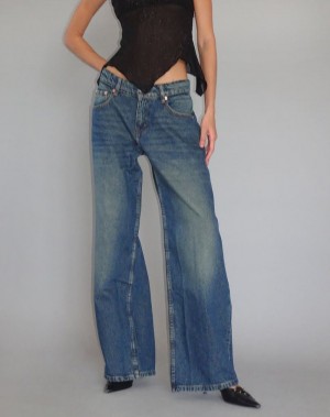 Women's Motel Rocks Roomy Extra Wide Low Rise Jeans Light Blue | PGU8349LV