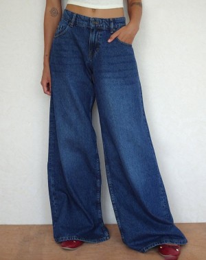 Women's Motel Rocks Roomy Oversized Low Rise Jeans Blue | EYD2780PE