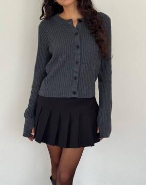 Women's Motel Rocks Samaya Knit Cardigan Dark Grey | ZBM7942PU