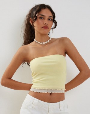 Women's Motel Rocks Seka Mesh Bandeau Yellow | PMF9686DP