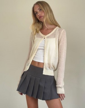 Women's Motel Rocks Solana Light Knit Cardigan White | GVY6949VA