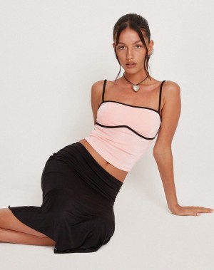 Women's Motel Rocks Talasi Cropped Tops Pink Black | ANY9568DW