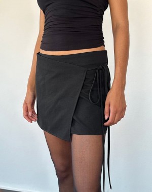 Women's Motel Rocks Tanix Wrap Skirts Black | RJK4248KT