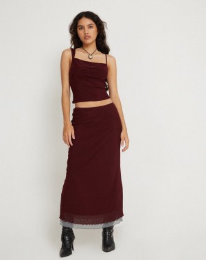 Women's Motel Rocks Tresha Maxi Skirts Red | XCS6670EA