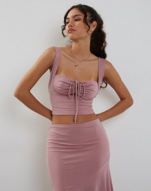 Women's Motel Rocks Ulani Cropped Tops Pink | RKT5670QE