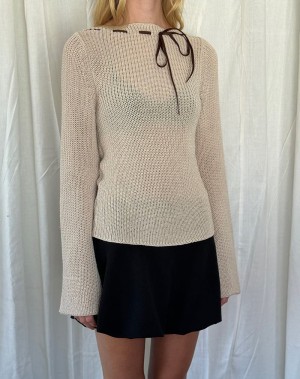 Women's Motel Rocks Valorie Knit Jumpers Beige | MZC4973KM