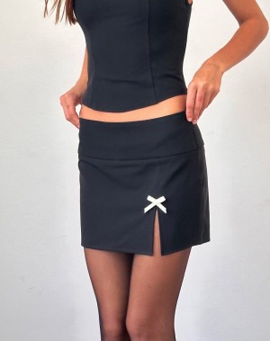 Women's Motel Rocks Yanti Mini Skirts Black White | DTF2496UH