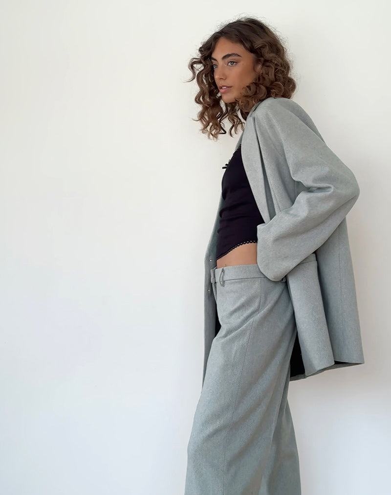 Women's Motel Rocks Abdel Faux Wool Tailored Trousers Grey | ONA412LR