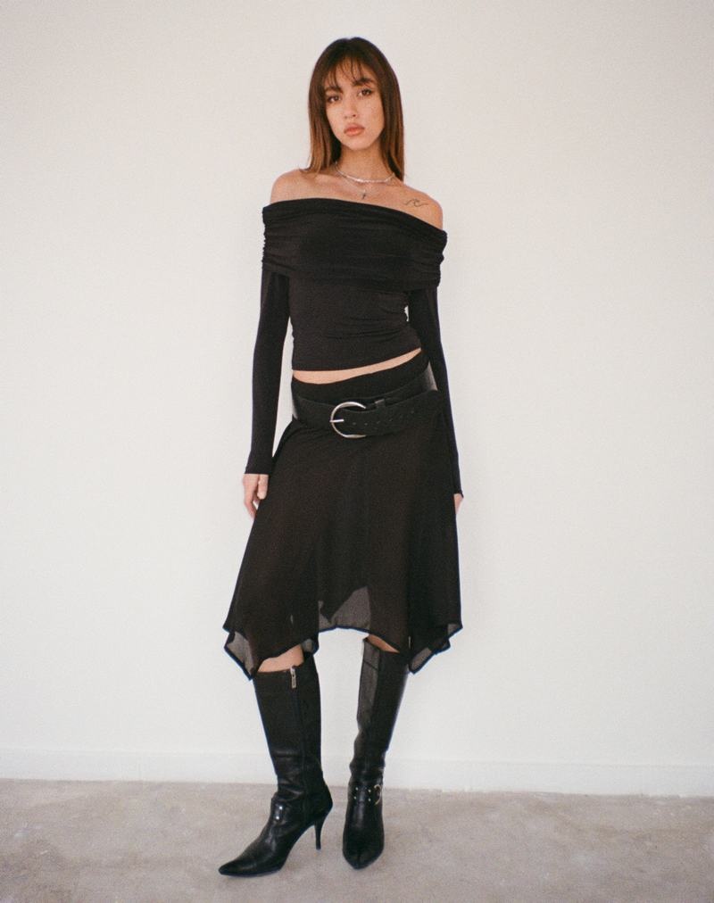 Women's Motel Rocks Albertha Midi Skirts Black | OCO8520GG