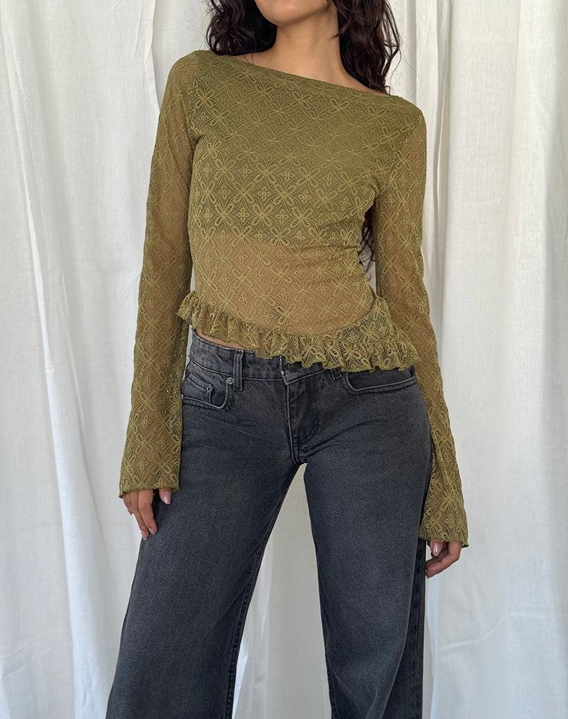 Women's Motel Rocks Allegra Long Sleeve Blouse Green | ZTG1554KC