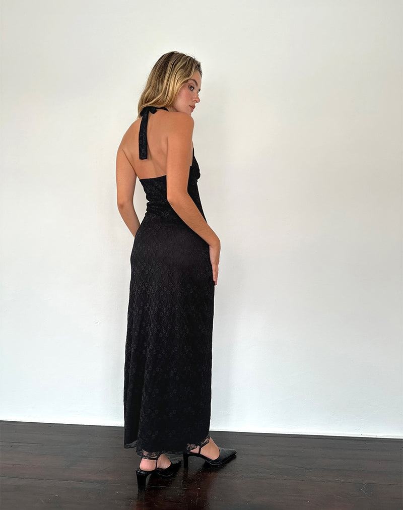 Women's Motel Rocks Atma Halterneck Maxi Dress Black | MKZ9052QP