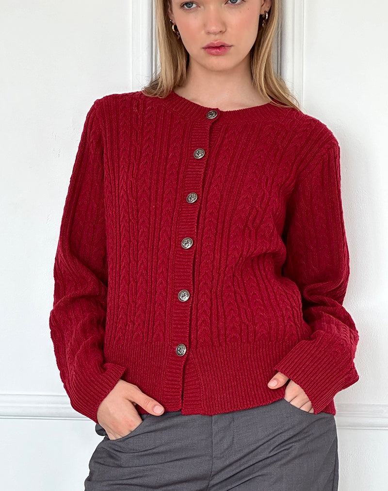 Women's Motel Rocks Bavana Cardigan Dark Red | RRW5582UF