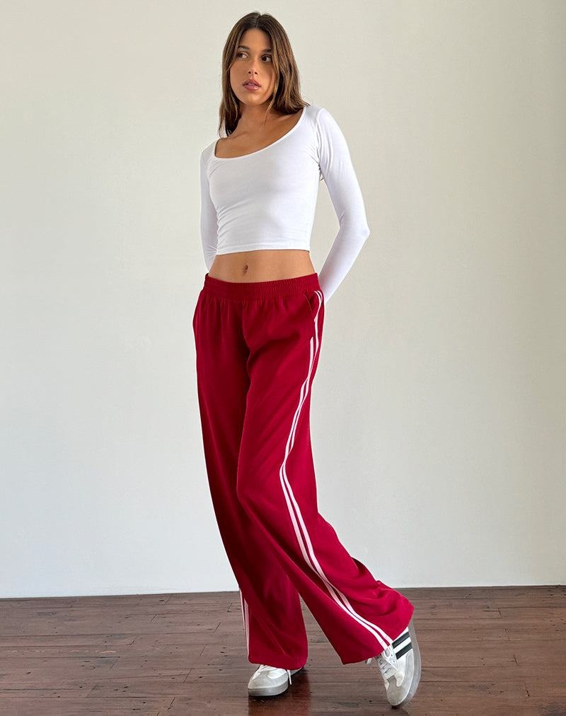 Women's Motel Rocks Bennett Wide Leg Trousers Red Pink | SMC6064PJ