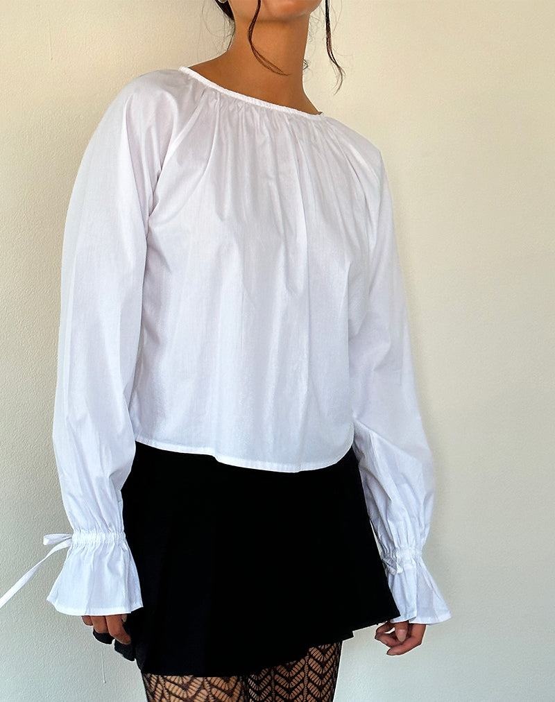 Women's Motel Rocks Bulila Tie Sleeve Blouse White | LAE2419NA