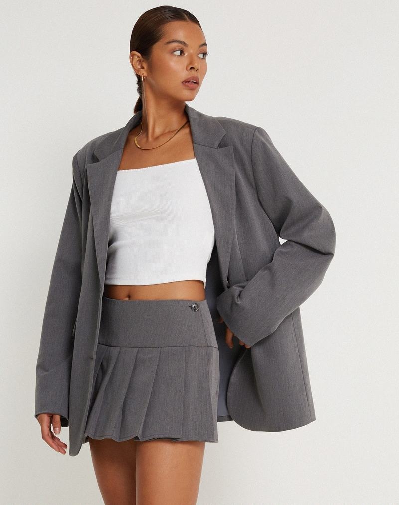 Women's Motel Rocks Casini Pleated Micro Skirts Grey | VMM1695VZ