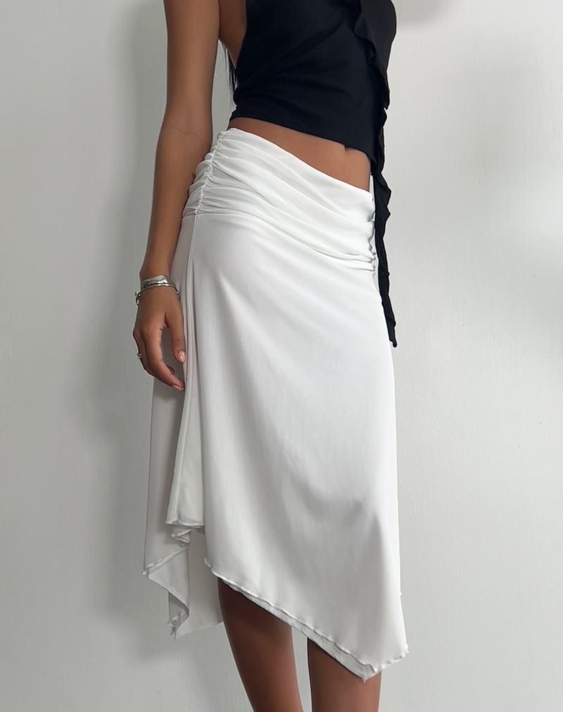 Women's Motel Rocks Chenoa Midi Side Split Skirts White | DSW7882BE