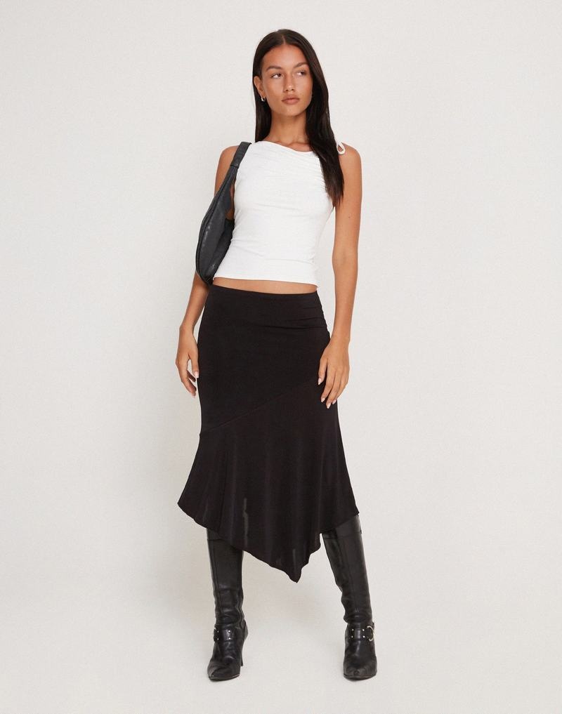 Women's Motel Rocks Cinta Low Rise Midi Skirts Black | KAM4882GR