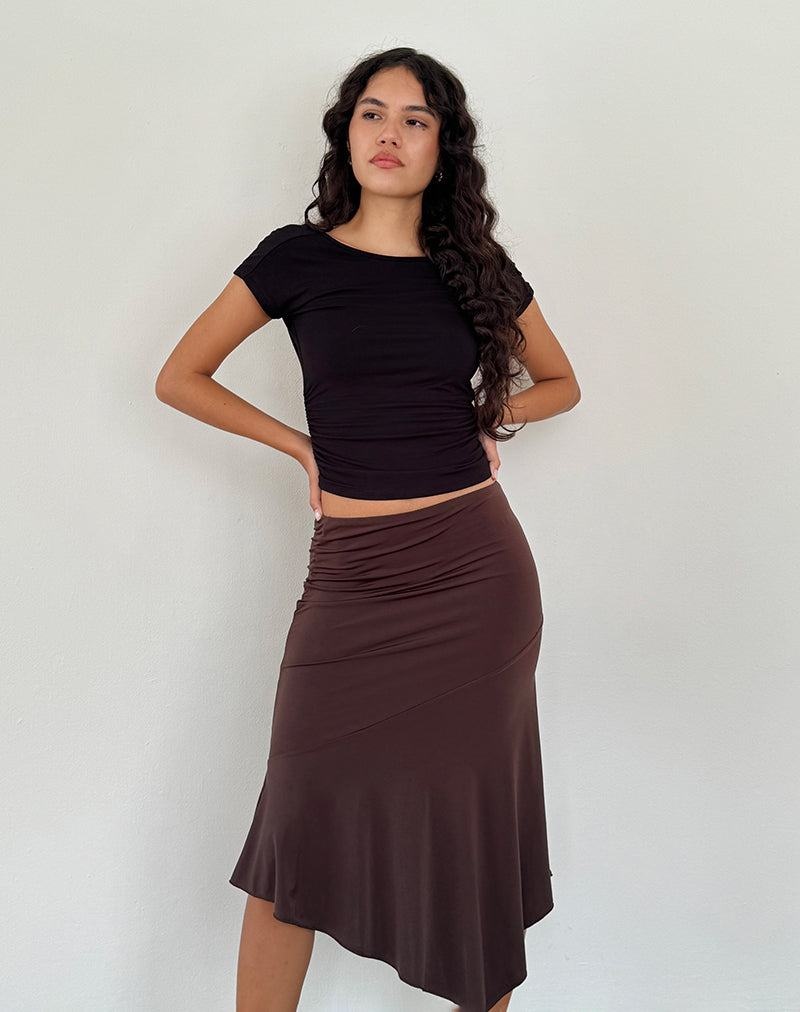 Women's Motel Rocks Cinta Low Rise Midi Skirts Dark Brown | MYO1681KL