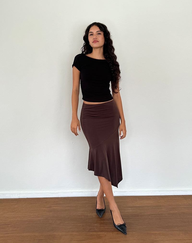 Women's Motel Rocks Cinta Low Rise Midi Skirts Dark Brown | MYO1681KL