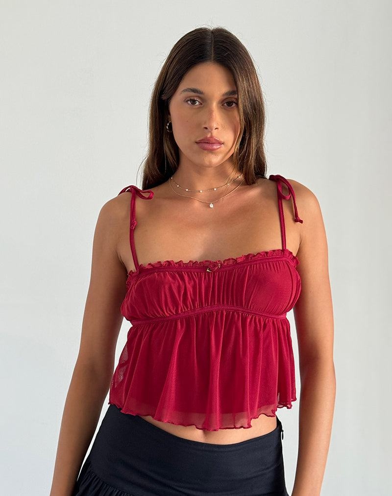 Women's Motel Rocks Damaris Cami Tank Top Red Pink Red | HDJ7897PD