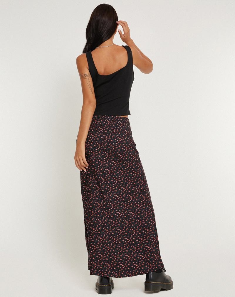 Women's Motel Rocks Easton Maxi Skirts Dark Pink Black | XJY5115RK