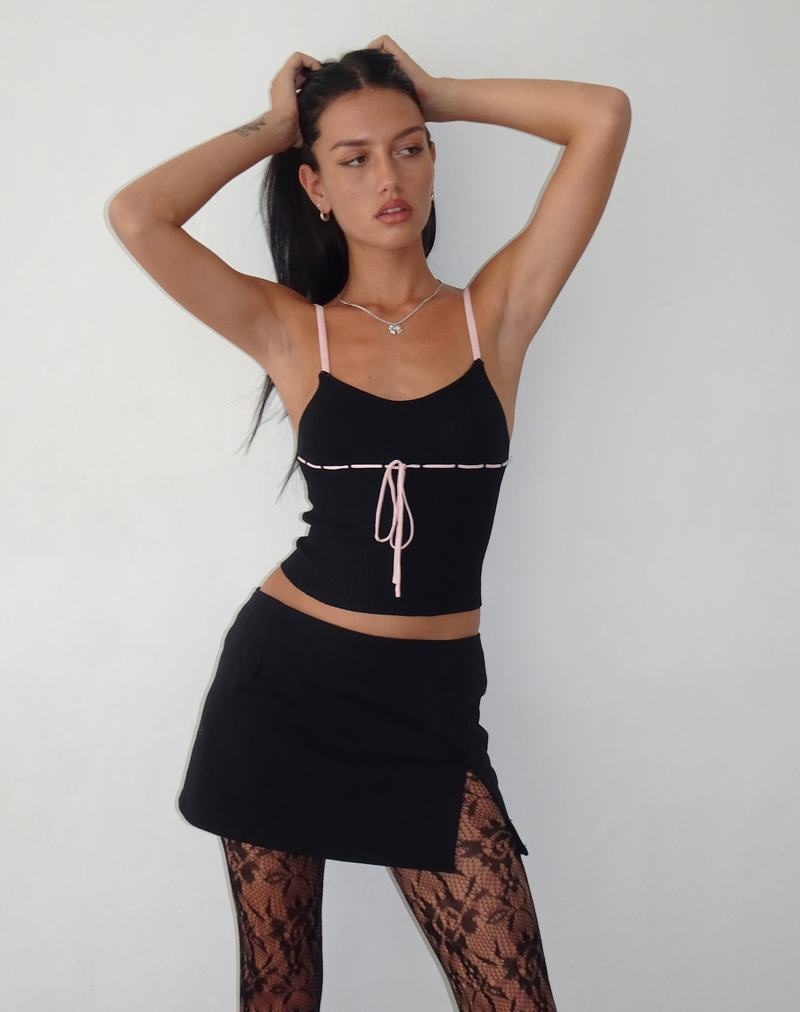 Women's Motel Rocks Emonie Cami Tank Top Black Pink | RGN9421LJ