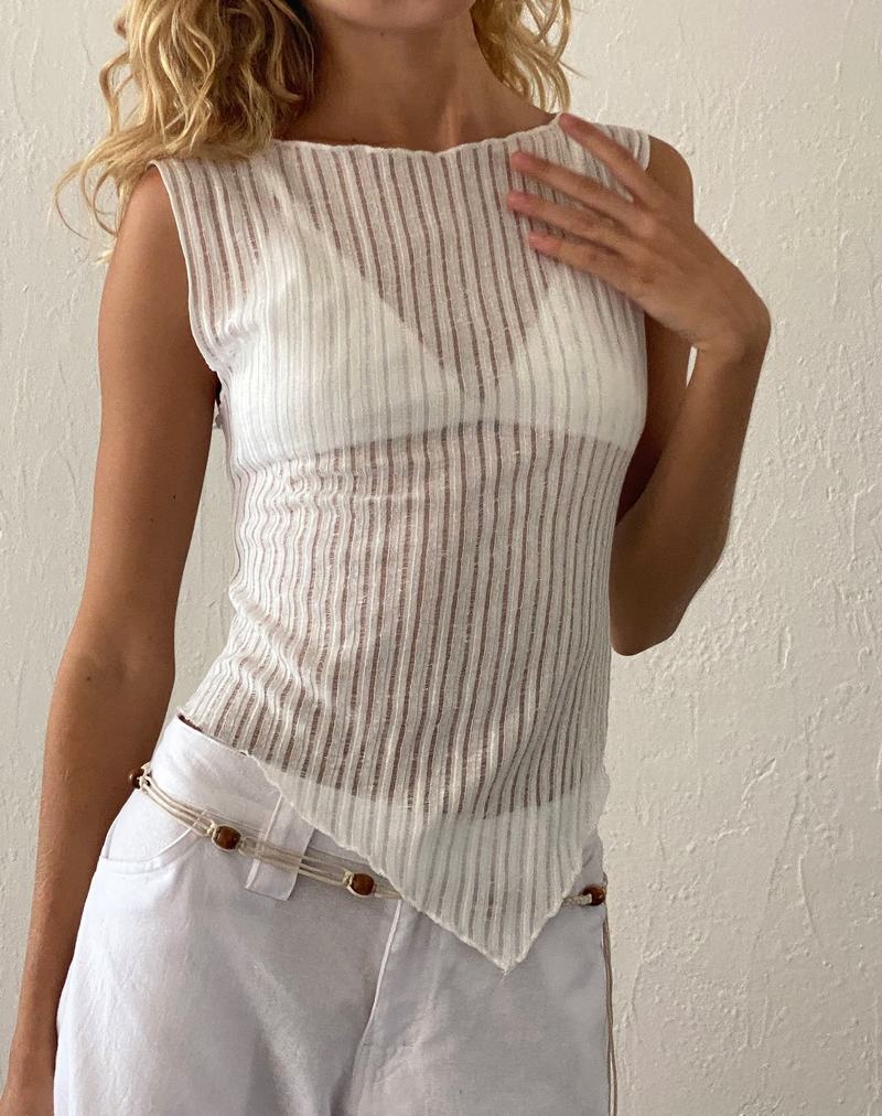 Women's Motel Rocks Etta Knitted Top Vest White | FJF8032TL