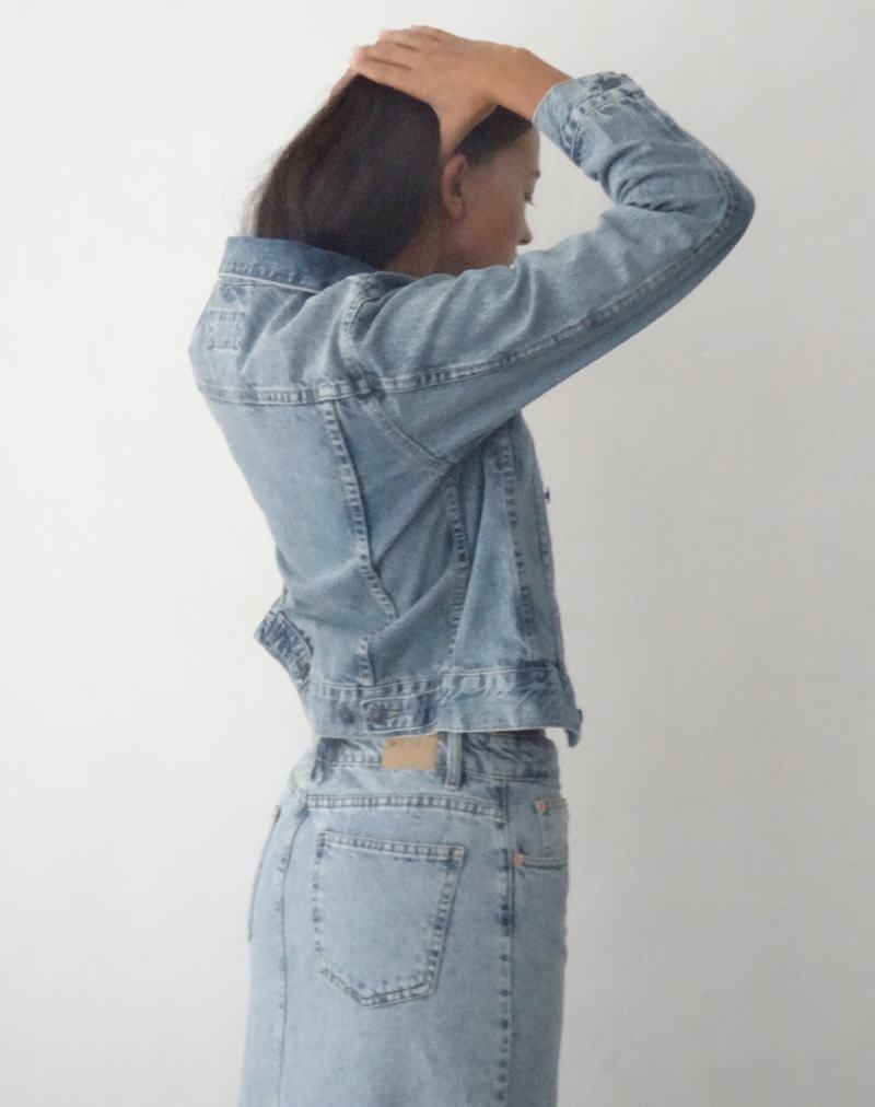 Women's Motel Rocks Fitted Denim Jackets Blue | EGE179RJ