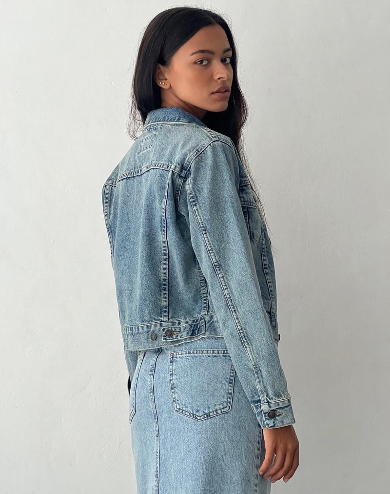 Women's Motel Rocks Fitted Denim Jackets Blue | EGE179RJ