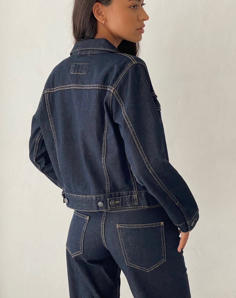 Women's Motel Rocks Fitted Denim Jackets Dark Blue | EDY3596SX